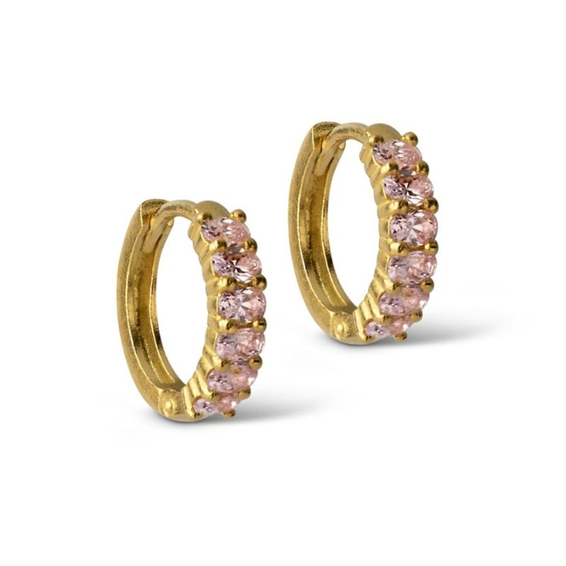 Enamel Lyra Goldplated Karat Guldbelagt Pink Zirkonia Rering